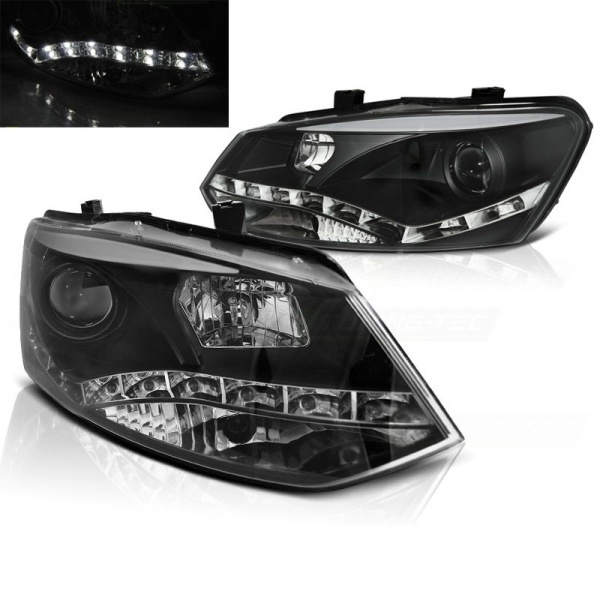 2 Phares avant VW Polo 6R 09-14 - Devil LED - noir