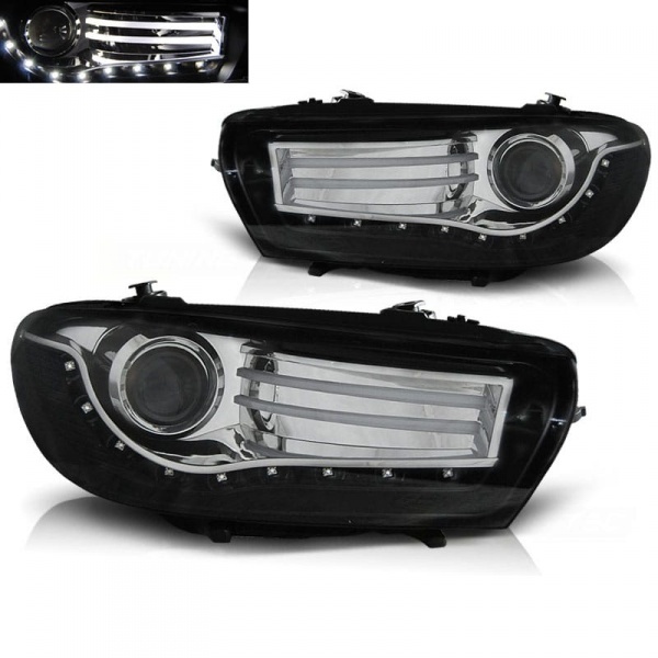2 Phares avant VW Scirocco Devil Eyes LED LTI 08-14  - Noir