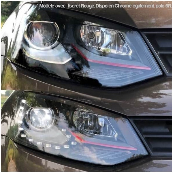 2 Phares avant VW Polo 6R 09-14 - LED look GTI - noir