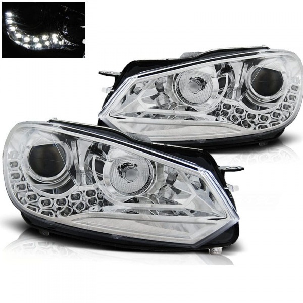 2 Phares avant VW GOLF 6 LED 08-12 Chrome look xenon