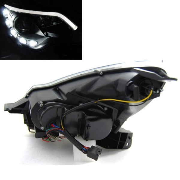 2 Phares avant Opel Corsa D 11-14 feux de jour devil eyes - Chrome