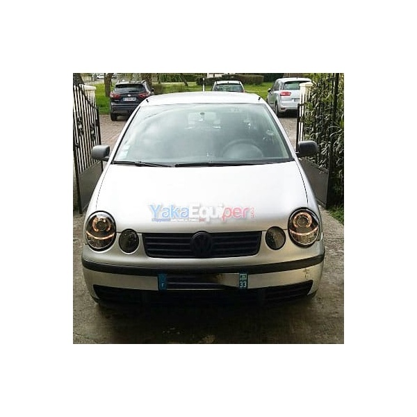 2 Phares avant VW Polo (9N) Angel Eyes - Noir