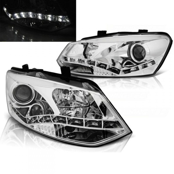 2 Phares avant VW Polo 6R 10-14 - Devil LED - chrome
