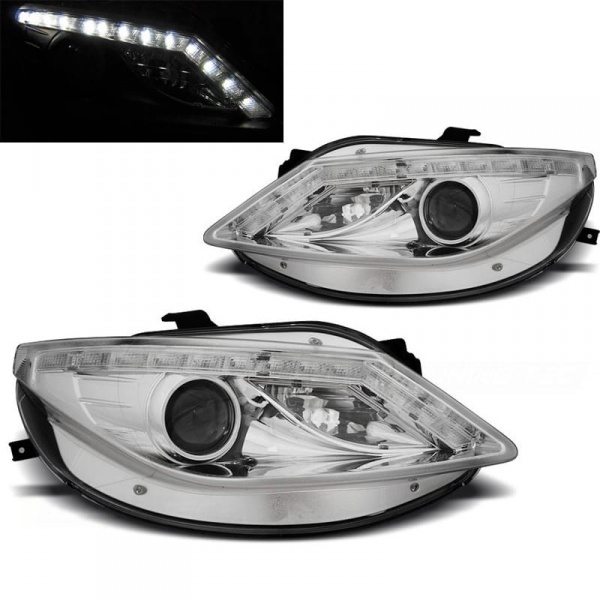 2 Phares SEAT Ibiza 6J 08-12 - LED - Chrome