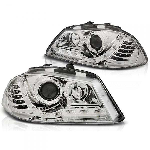 2 Phares SEAT Ibiza 6L - 02-08 - Dragon LED - cligno led - Chrome