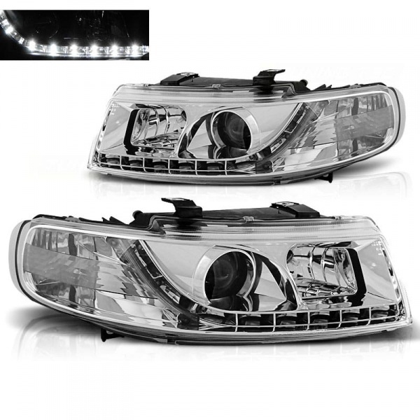 2 Phares SEAT Leon Toledo 1M 99-04 - Devil Eyes LED - Chrome