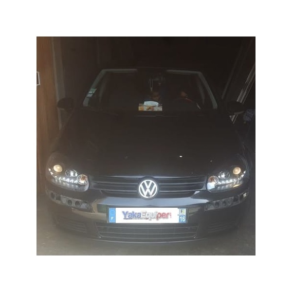 2 Phares avant VW Golf 5 03-09 Angel + Devil Eyes - Chrome