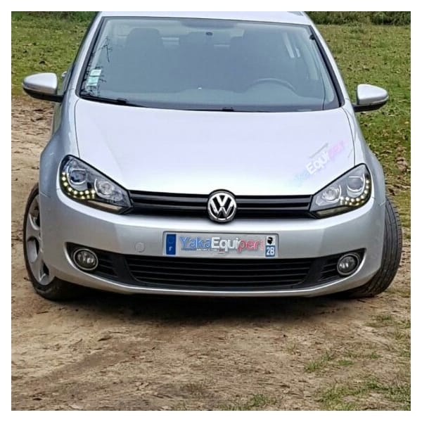 2 Phares avant VW GOLF 6 LED 08-12 Noir look xenon