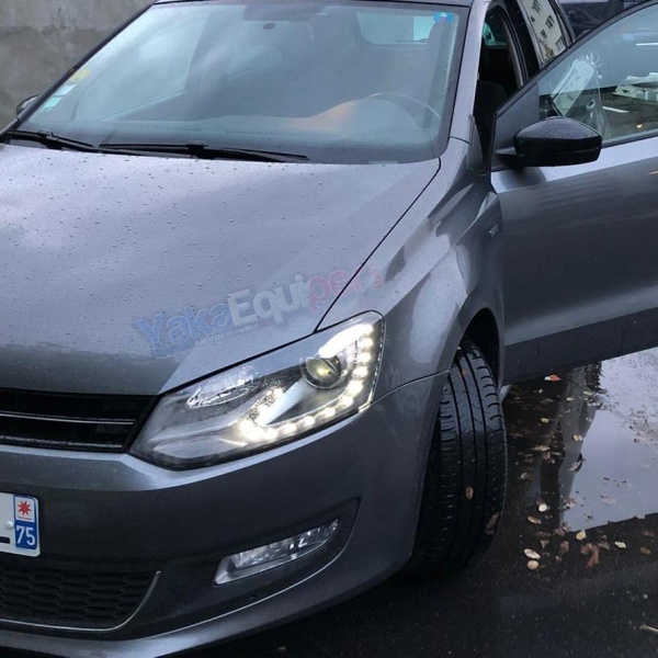 2 Phares avant VW Polo 6R 09-14 - LED look GTI - noir