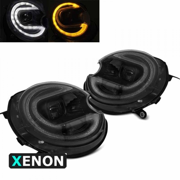 2 Phares xenon avant Mini Cooper R55 R56 R57 R58 R59 - LED 06-14 - Noir