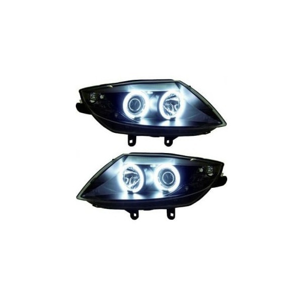 2 Phares avant BMW Z4 (E85) Angel Eyes CCFL 03-08 - Noir