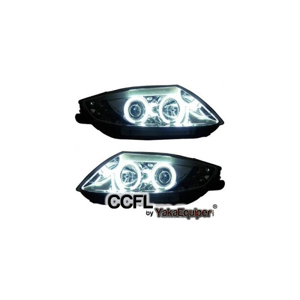 2 Phares avant BMW Z4 (E85) Angel Eyes CCFL 03-08 - Chrome