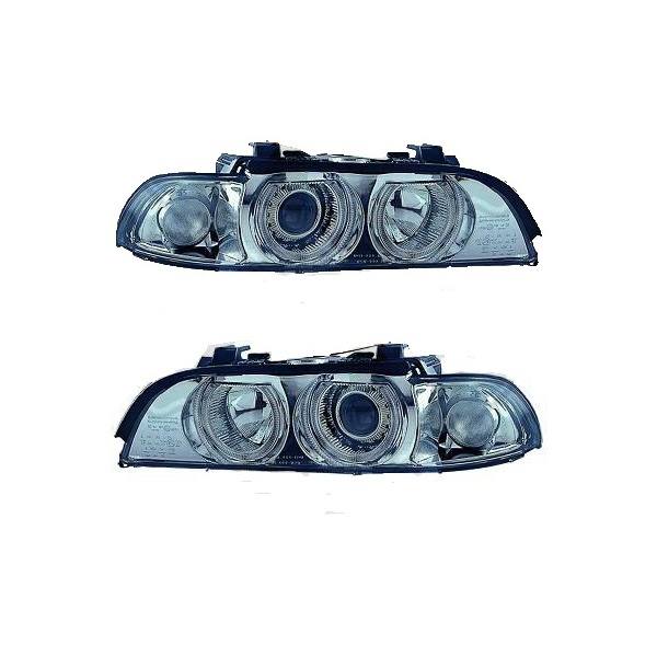 2 Phares avant BMW Serie 5 E39 Angel Eyes - Chrome