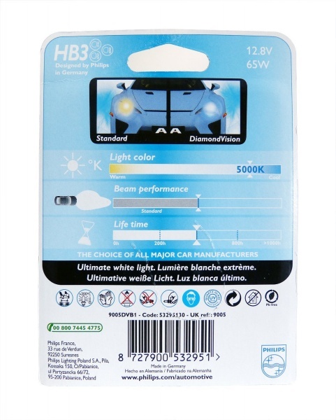Pack 2 ampoules HB3 9005 Diamond Vision Philips