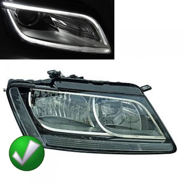 2 Phares avant Audi Q5 12-17 LED - chrome gris look facelift