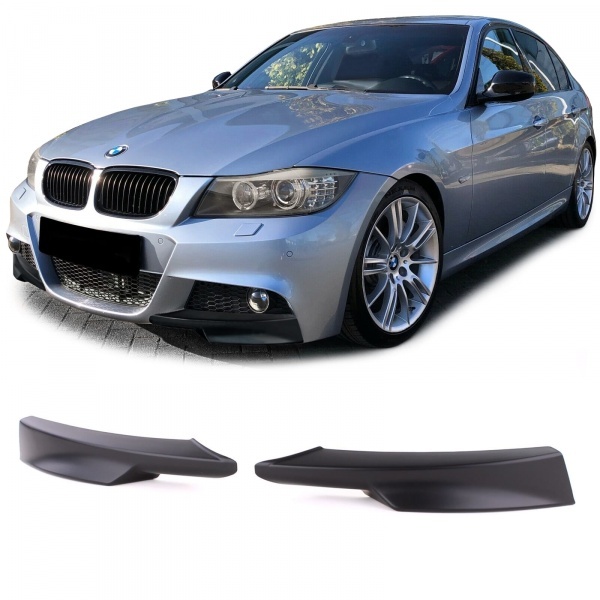 2 Splitters pour pare choc M - BMW Serie 3 E90 E91 LCI 09-11 - noir
