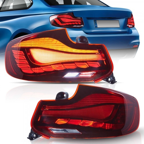 2 Dynamic OLED rear lights BMW Serie 2 F22 F23 F87 look M2 - 13-20 - Red