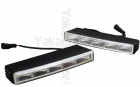 2 Feux de jour 5 LED Diurne 22cm FLASH - Blanc Pur