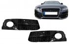 Grilles antibrouillard Audi A4 B8 07-11 - Noir brillant - look RS