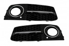 Grilles antibrouillard Audi A4 B8 07-11 - Noir brillant - look RS4