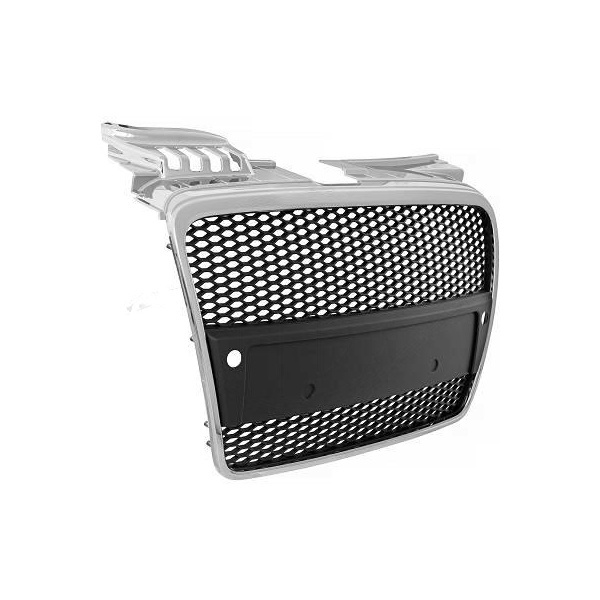 Grillrooster Audi A4 B7 04-08 - zwart chroom - RS4 look - PDC