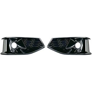 Fog light grilles / ACC Audi A4 B9 20-24 - Glossy black - RS look