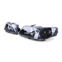 2 Headlights for Peugeot 306 - H7 - Black