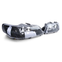 2 Headlights for Peugeot 306 - H7 - Black