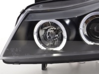 2 BMW Serie 3 E90 E91 Angel Eyes LED 05-08 faros delanteros - Negro