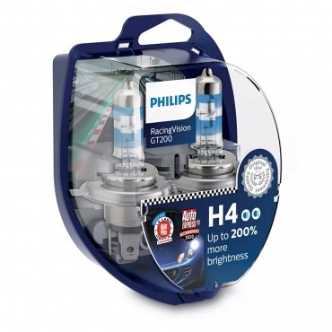 2 ampoules Philips H4 RacingVision GT200 12342RGTS2