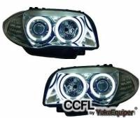 2 BMW Serie 1 E81 E82 E87 Angel Eyes CCFL 04 and + headlights - Chrome