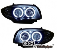 2 BMW Serie 1 E81 E82 E87 Angel Eyes CCFL 04 and + headlights - Black