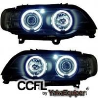 2 BMW X5 E53 Angel Eyes CCFL 99-03 headlights - Black