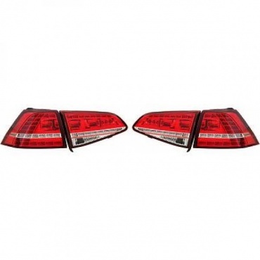 2 Feux arriere dynamiques VW Golf 7 - LED look R - Rouge