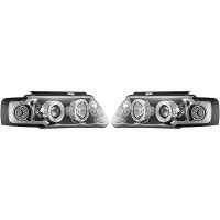 2 VW Passat B5 (3B) Angel Eyes LED front headlights - 96-00 - Chrome