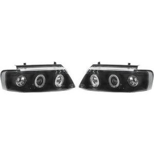 2 VW Passat B5 (3B) Angel Eyes LED front headlights - 96-00 - Black
