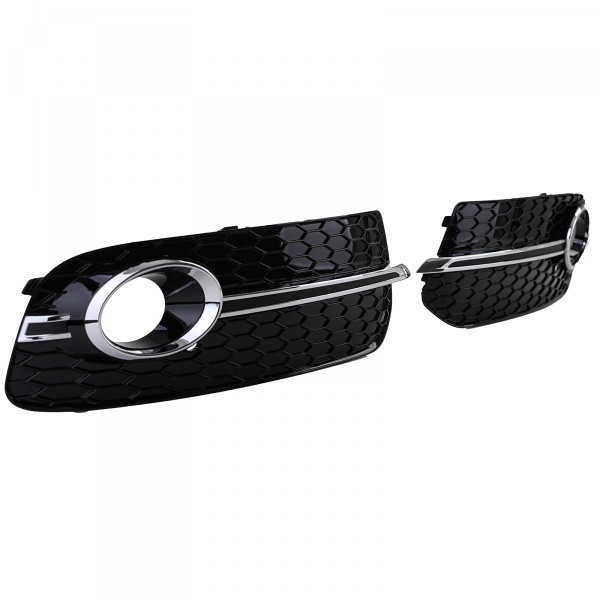 Rejillas de faros antiniebla Audi Q5 12-16 - Negro brillante - Look RS