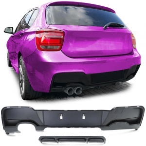 Rear diffuser BMW series 1 F20 F21 phase 1 double exit left - Matt