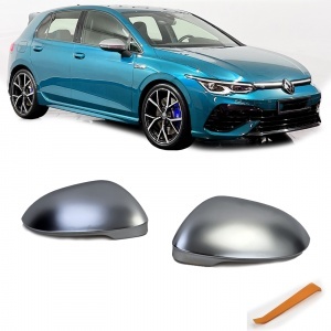 Matte Chrome mirror covers for VW GOLF 8 + ID3 - GTI look