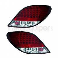 2 Peugeot 207 06-12 lanternas traseiras LED - transparente
