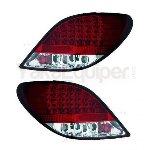 2 Peugeot 207 06-12 LED taillights - Clear