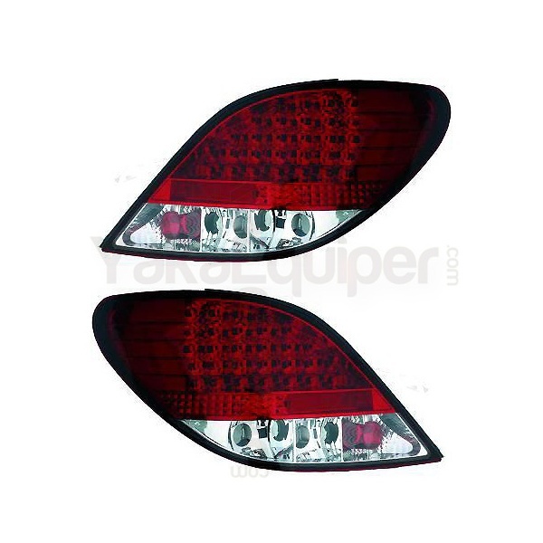 2 Peugeot 207 06-12 LED taillights - Clear