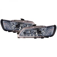 Faros LED 2 ojos de diablo para Peugeot 306 - 93-97 - Cromado
