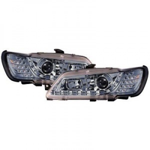 2 Devil Eyes LED-Scheinwerfer für Peugeot 306 – 93–97 – Chrom