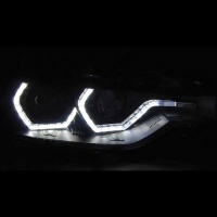 2 BMW Series 3 F30 Angel Eyes LED 11-15 xenon look headlights - Chrome
