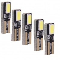 5x T5 LED lamp 2 SMD 5730 canbus - W1.2W fitting - Wit