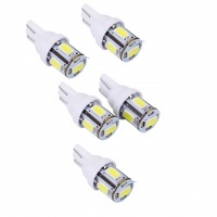 5x T10 LED 3D5 SMD-lamp - W5W-lampvoet - Zuiver wit