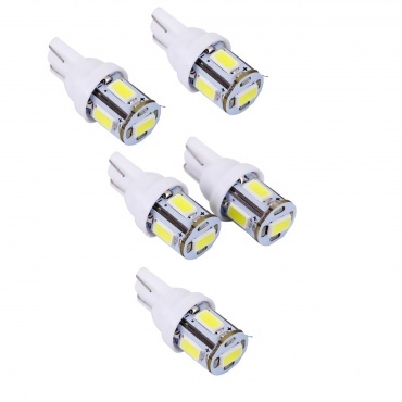 5x Ampoule T10 LED 3D5 SMD - Culot W5W - Blanc Pur