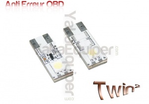 Pack T10 LED Twin<sup>2</sup> - Anti Erreur OBD - Culot W5W - Rouge