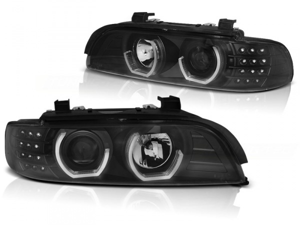 2 fari LED 5D per BMW Serie 39 E95 03-3 Angel Eyes - neri